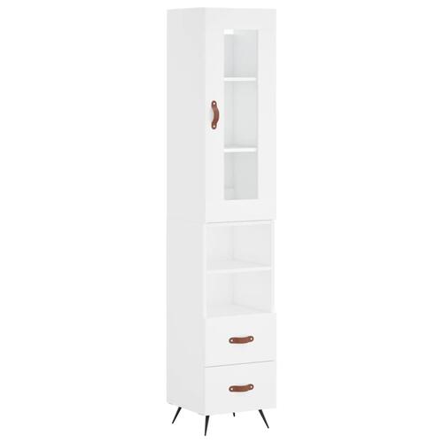 Skab 34,5x34x180 cm konstrueret træ hvid