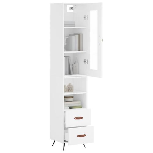 Skab 34,5x34x180 cm konstrueret træ hvid