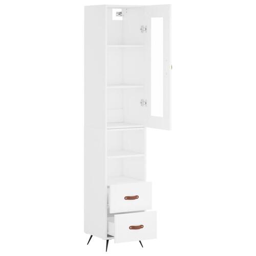 Skab 34,5x34x180 cm konstrueret træ hvid