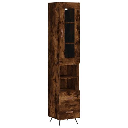 Skab 34,5x34x180 cm konstrueret træ røget egetræ