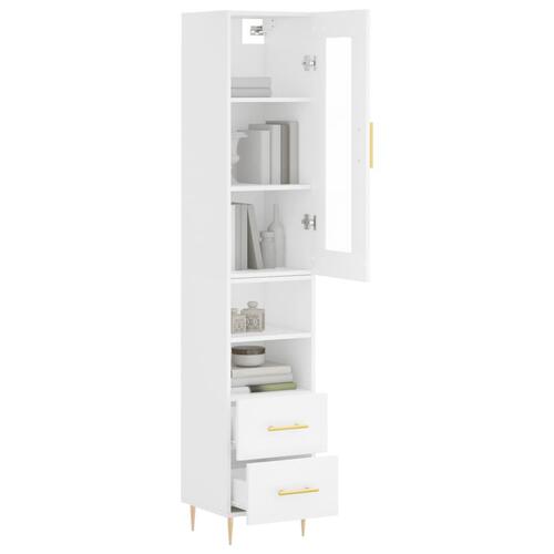 Skab 34,5x34x180 cm konstrueret træ hvid
