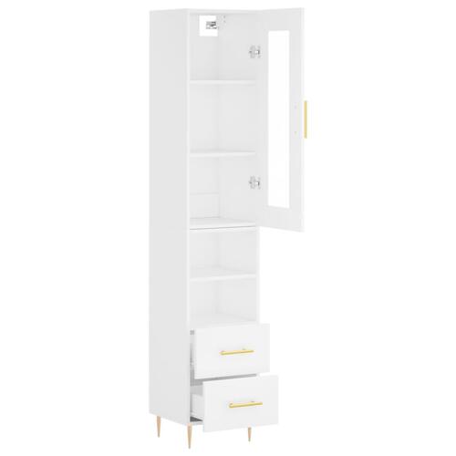 Skab 34,5x34x180 cm konstrueret træ hvid