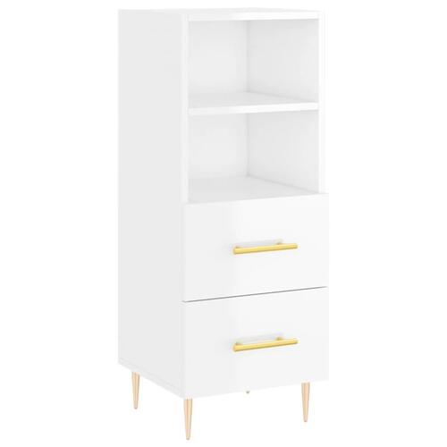 Skab 34,5x34x180 cm konstrueret træ hvid højglans