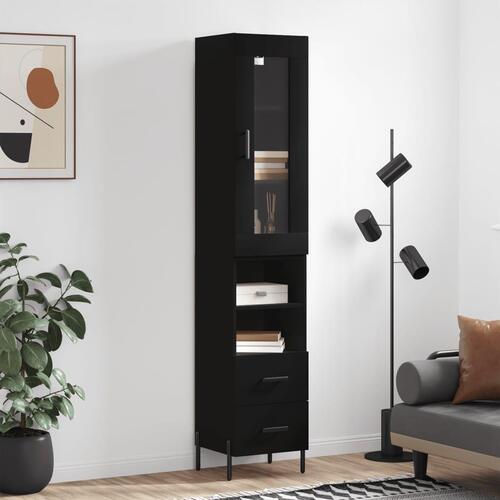 Skab 34,5x34x180 cm konstrueret træ sort