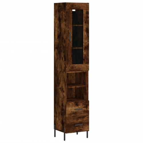 Skab 34,5x34x180 cm konstrueret træ røget egetræ