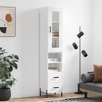 Skab 34,5x34x180 cm konstrueret træ hvid