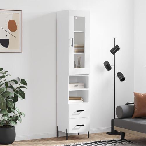 Skab 34,5x34x180 cm konstrueret træ hvid