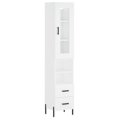 Skab 34,5x34x180 cm konstrueret træ hvid