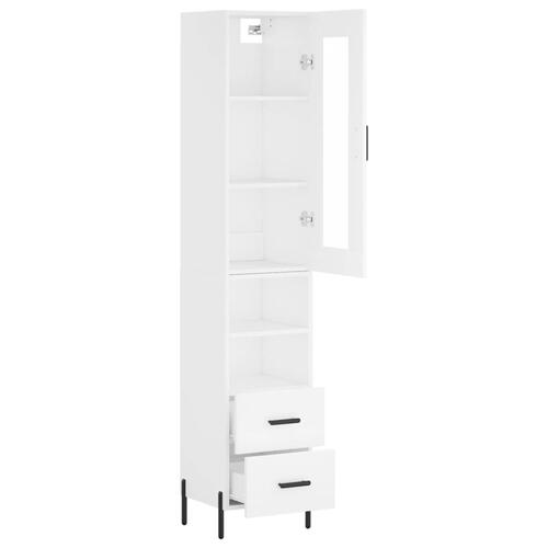 Skab 34,5x34x180 cm konstrueret træ hvid