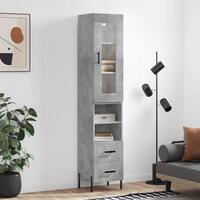 Skab 34,5x34x180 cm konstrueret træ betongrå