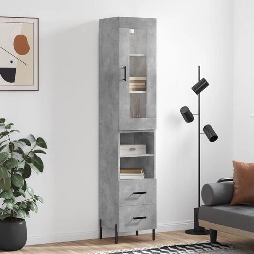 Skab 34,5x34x180 cm konstrueret træ betongrå