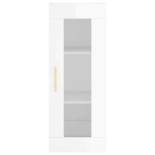 Skab 34,5x34x180 cm konstrueret træ hvid højglans
