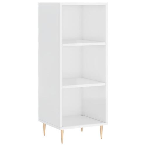 Skab 34,5x34x180 cm konstrueret træ hvid højglans