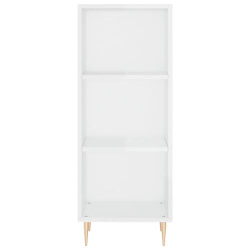 Skab 34,5x34x180 cm konstrueret træ hvid højglans