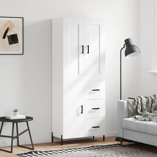 Højskab 69,5x34x180 cm konstrueret træ hvid