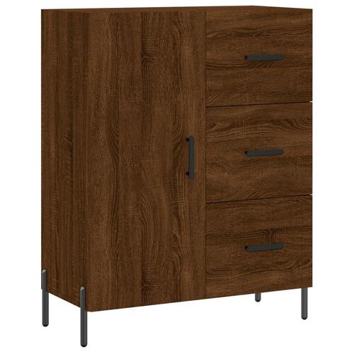 Højskab 69,5x34x180 cm konstrueret træ brun egetræsfarve