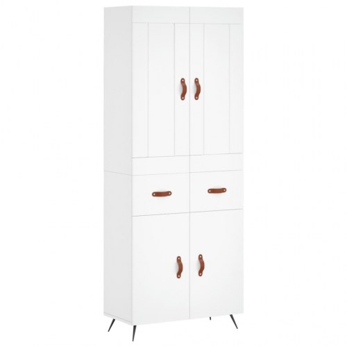 Højskab i konstrueret træ - 69,5 × 34 × 180 cm, hvid