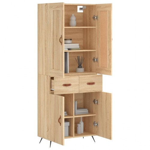 Højskab 69,5x34x180 cm konstrueret træ sonoma-eg