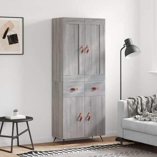 Højskab 69,5x34x180 cm konstrueret træ grå sonoma-eg