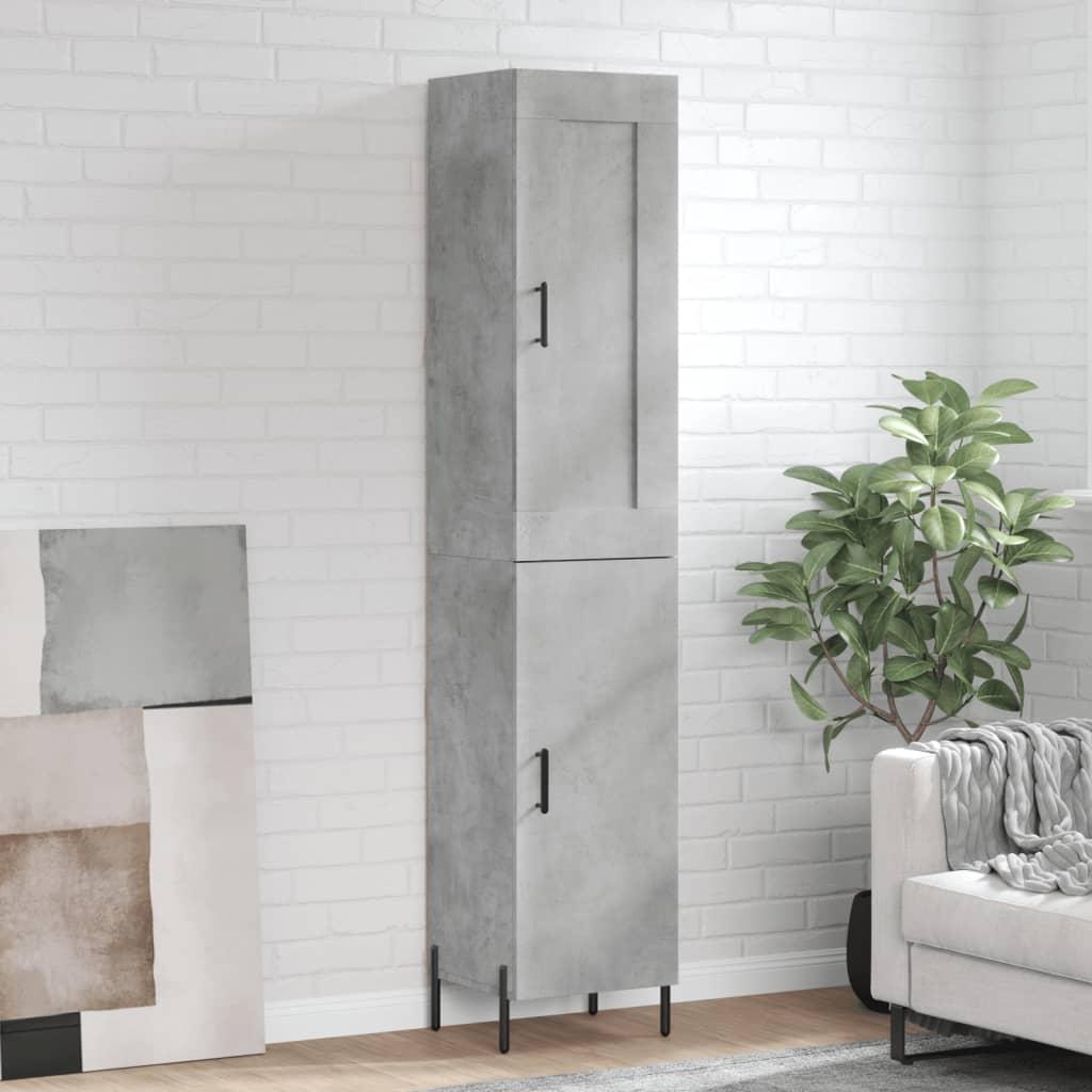 Højskab 34,5 × 34 × 180 cm i konstrueret træ - betongrå billede