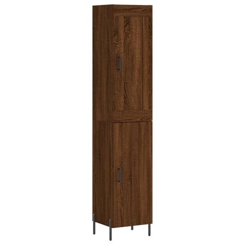 Skab 34,5x34x180 cm konstrueret træ brun egetræsfarve