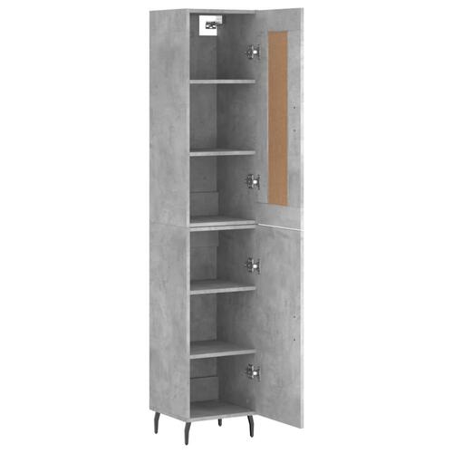 Skab 34,5x34x180 cm konstrueret træ betongrå