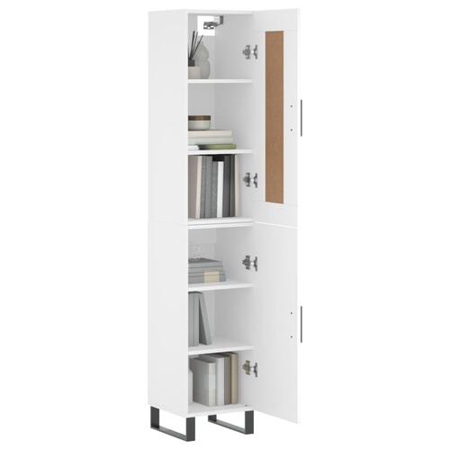Skab 34,5x34x180 cm konstrueret træ hvid