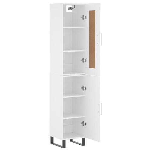 Skab 34,5x34x180 cm konstrueret træ hvid