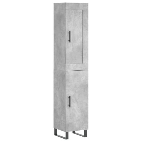 Skab 34,5x34x180 cm konstrueret træ betongrå