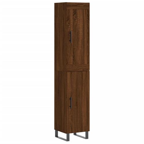 Skab 34,5x34x180 cm konstrueret træ brun egetræsfarve