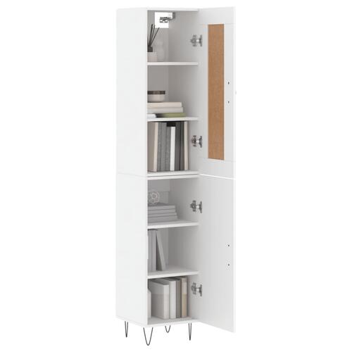 Skab 34,5x34x180 cm konstrueret træ hvid