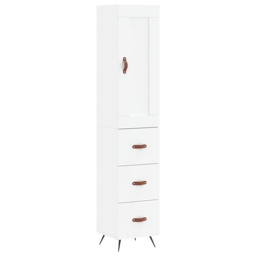 Skab 34,5x34x180 cm konstrueret træ hvid