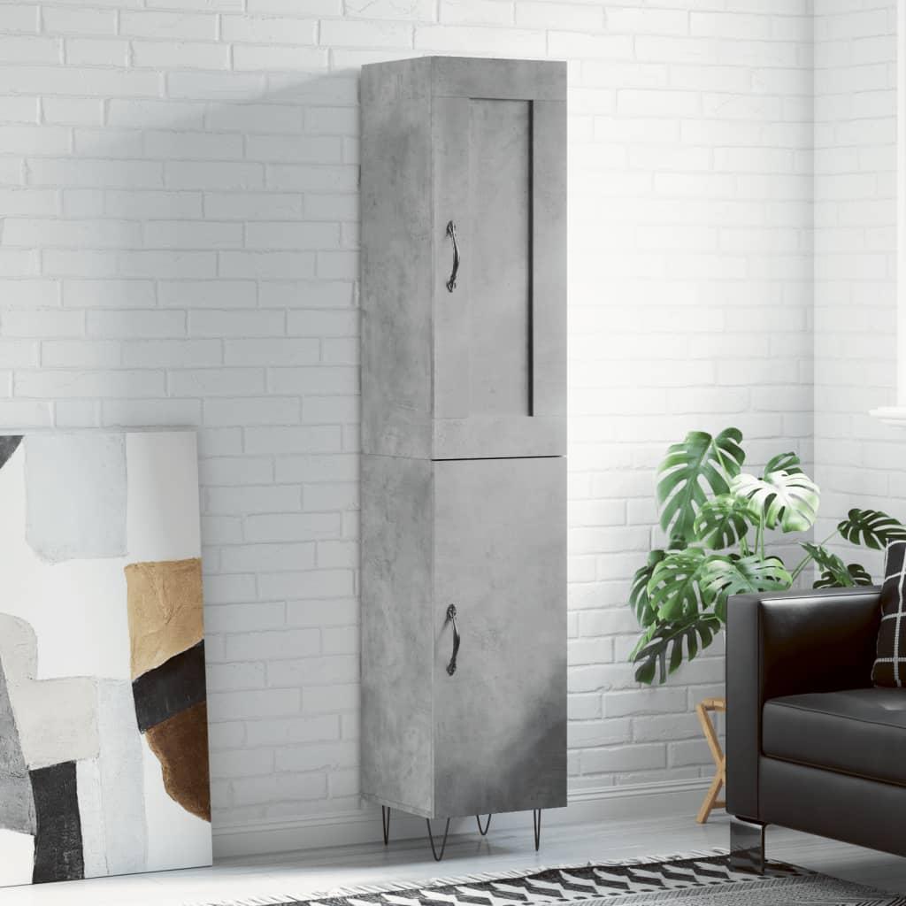 Skab 34,5x34x180 cm konstrueret træ betongrå