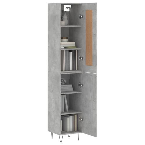 Skab 34,5x34x180 cm konstrueret træ betongrå