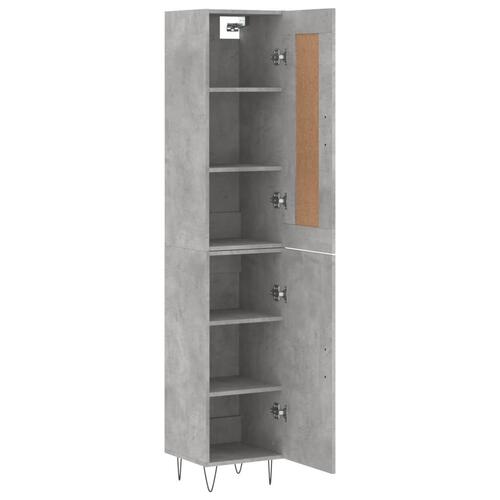 Skab 34,5x34x180 cm konstrueret træ betongrå