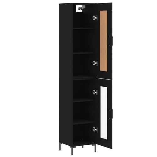 Skab 34,5x34x180 cm konstrueret træ sort