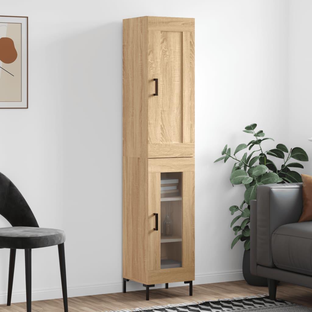 Skab 34,5x34x180 cm konstrueret træ sonoma-eg