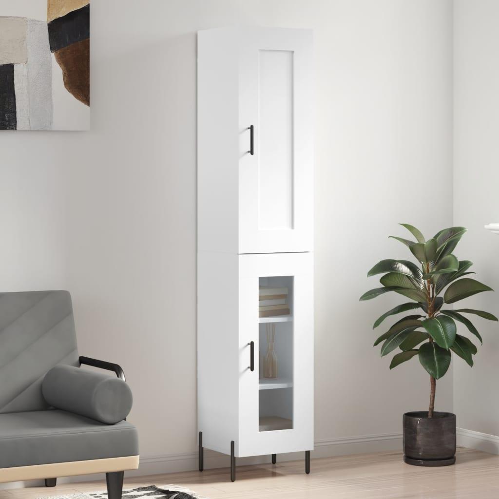 Skab 34,5x34x180 cm konstrueret træ hvid