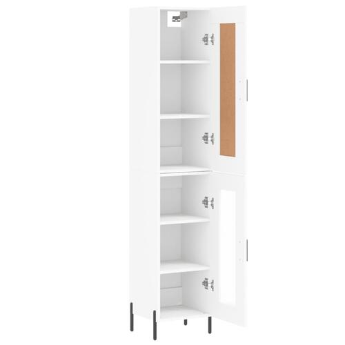 Skab 34,5x34x180 cm konstrueret træ hvid