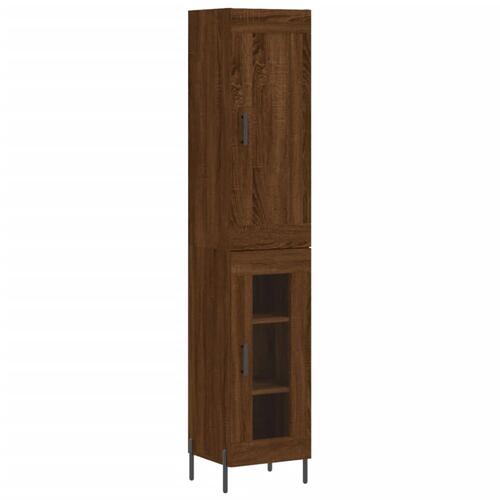 Skab 34,5x34x180 cm konstrueret træ brun egetræsfarve