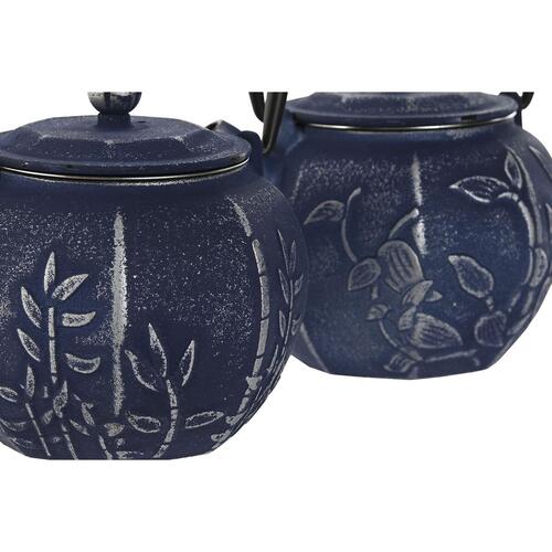 Tekande Home ESPRIT Blå Hvid Rustfrit stål Jern 600 ml (2 enheder)