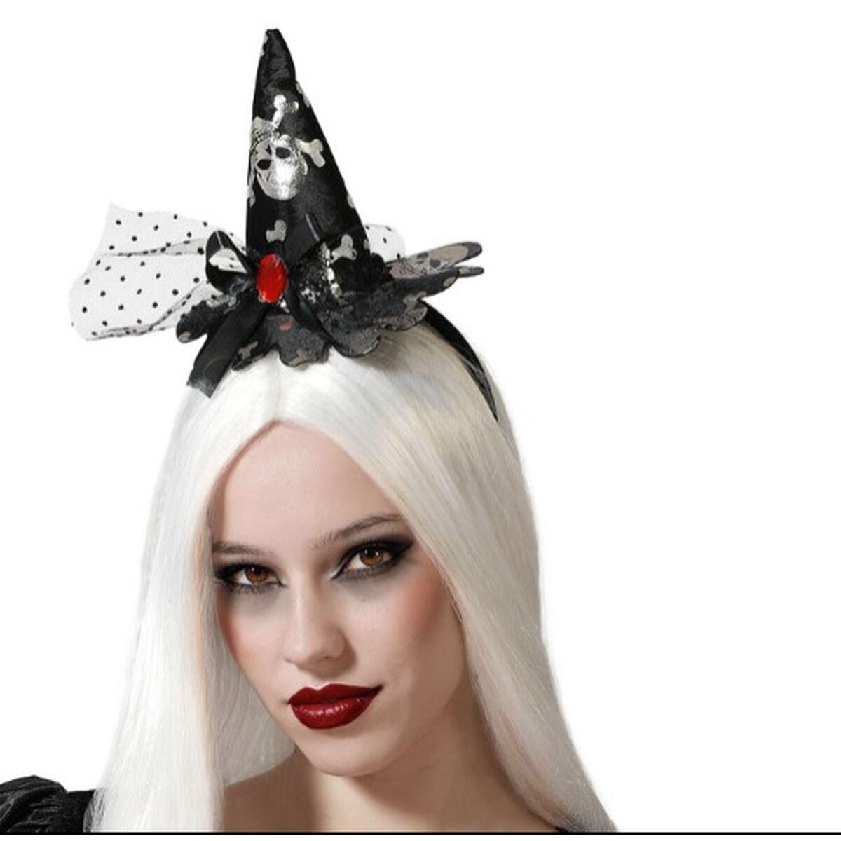 Hårbøjle med heksehat - sort Halloween hårtilbehør