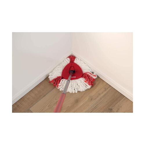 Gulvmoppe med spand Vileda mop en steel Supermocio 3Action Hvid Rød Mikrofibre