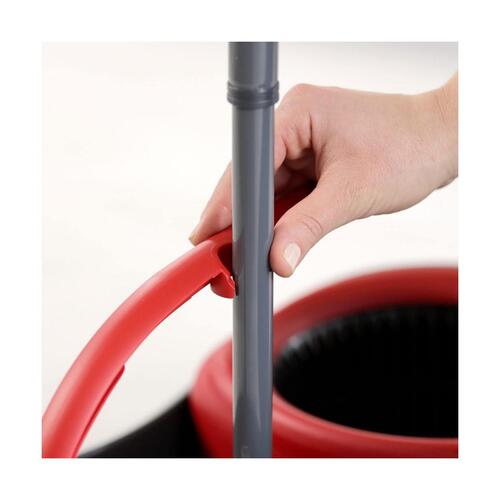 Gulvmoppe med spand Vileda mop en steel Supermocio 3Action Hvid Rød Mikrofibre