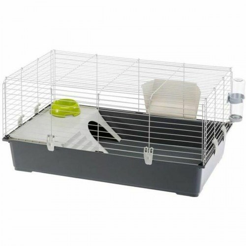 Ferplast Rabbit 100 bur i metal/plast - 95 × 57 × 46 cm (grå)