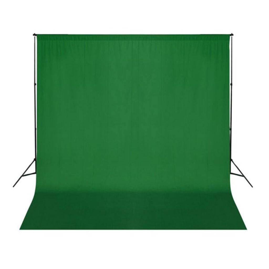 Fotobaggrund i bomuld grøn 300 x 300 cm chroma key