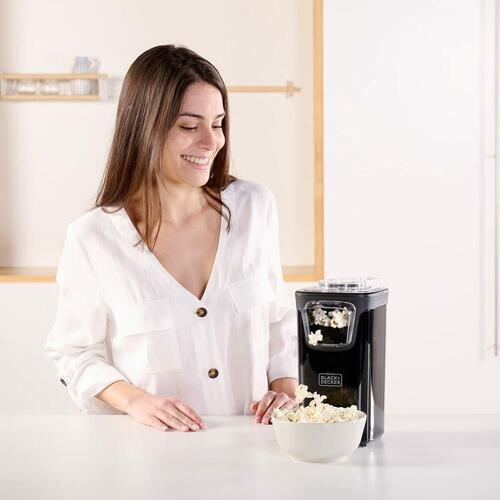 Popcornsmaskine Black & Decker 1100 W Rød Sort