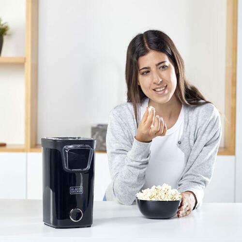 Popcornsmaskine Black & Decker 1100 W Rød Sort