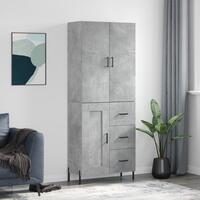 Højskab 69,5x34x180 cm konstrueret træ betongrå