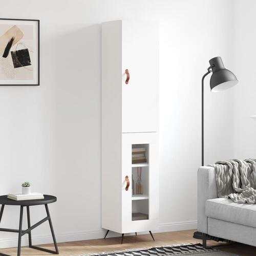Skab 34,5x34x180 cm konstrueret træ hvid